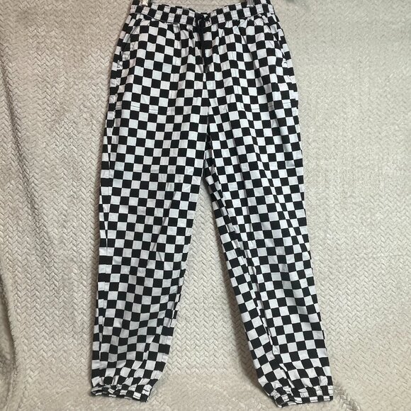Vans Pants - Vans Checkered Pull On Joggers Black White Womens Small | Streetwear Skater Punk